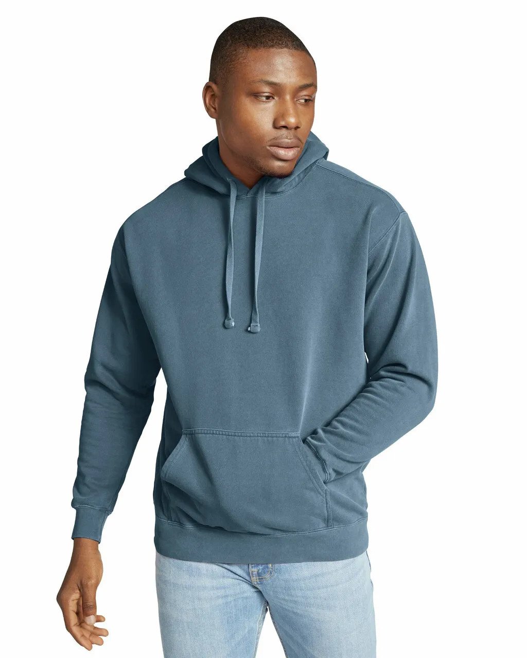 1567-comfort-colors-hoodie-t-shirt.ca-blue-jean__10971 Premium N-Design Sweatshirt for Men - Black - Image 1